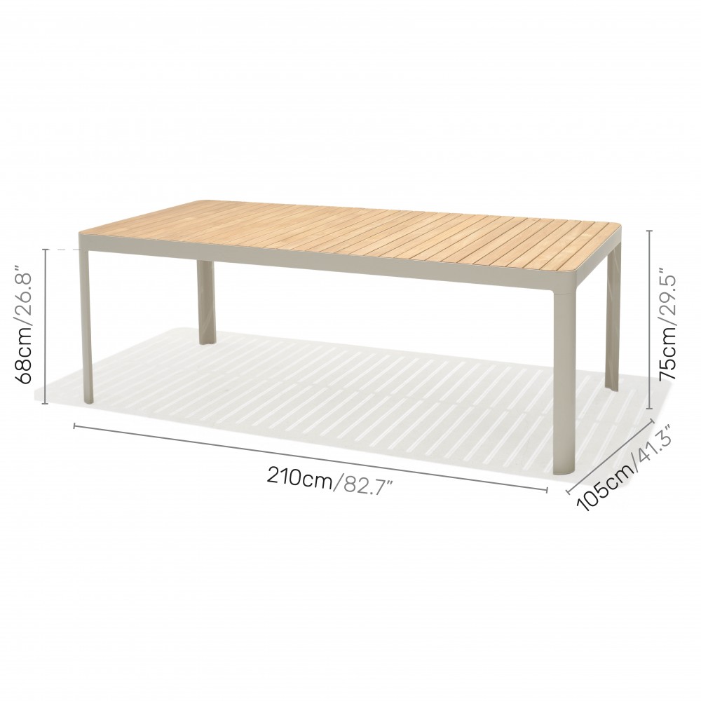 6. PORTALS DINING RECT TABLE 210CM light