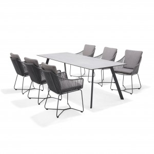 2. Opal carver easy chair, wcsh  8888, Opal rect table 220x90cm, 75h, ALU MGR, ROP WWL 4R, HPL LBL, R70263, R70254 (2)